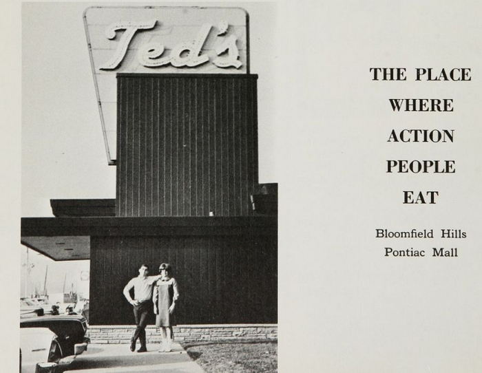 Teds Drive-In (Teds Trailer) - 1966 Pontiac High Yearbook Ad